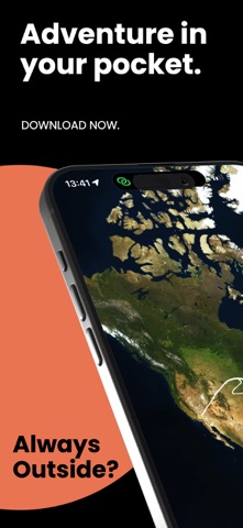 Unmodified Skreppa App Store artwork showing a tilted phone with a mountain map
